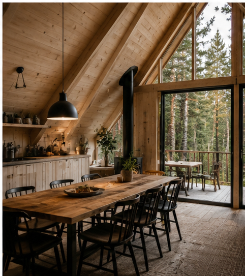 Närbild på egensågad träpanel och hantverksdetaljer, Timber Ridge Småland